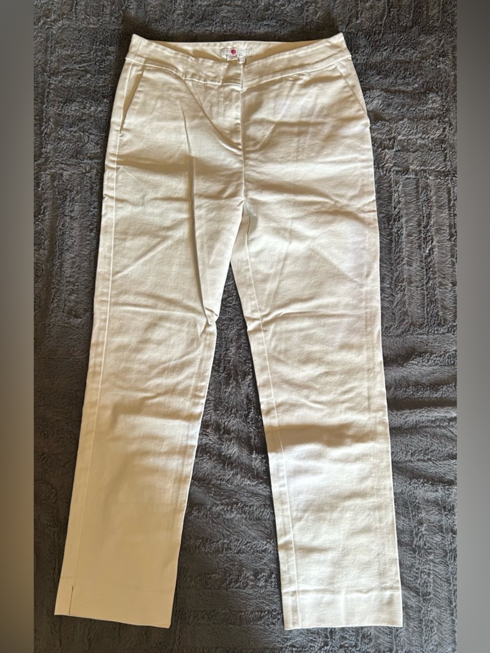 Boden Cream Straight-Leg Pants